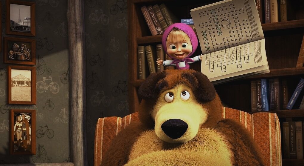 Кадр из мультфильма "Маша и медведь "