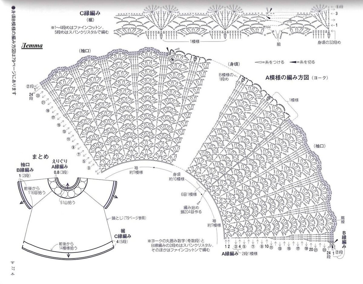 Вязание крючком кокетки для платья для девочки схемы