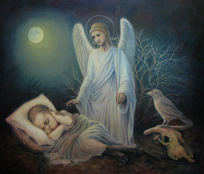 Три ангела хранителя детей песня. Ангелы в живописи. Ангел охраняет сон. Ангел младенец. Спящие ангелы.