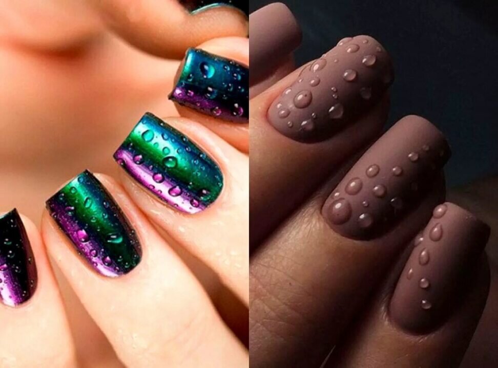 Дизайн ногтей капли росы | Pretty nails, Nail art, Nail polish