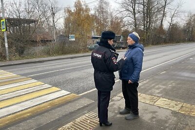    Автоинспекторы напоминают жителям Щелкова о правилах перехода проезжей части ©Пресс-служба МУ МВД России «Щелковское»