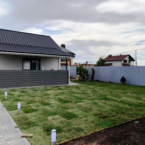 Процесс укладки рулонного газона