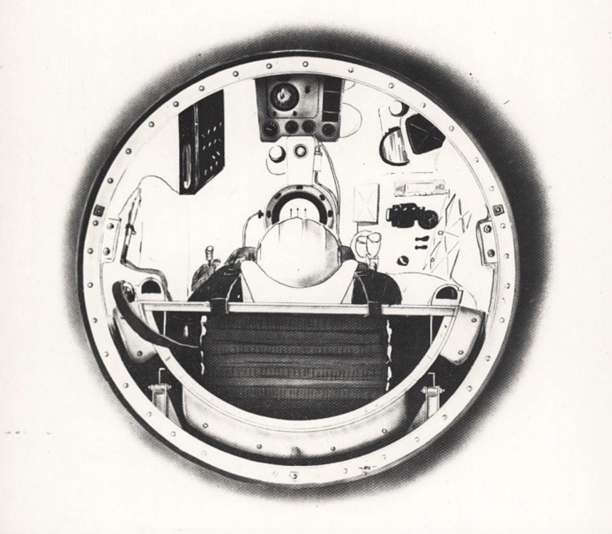 Кабина космического корабля "Восток". РГАНТД.Ф.107.Оп.2.Д.182.Л.1