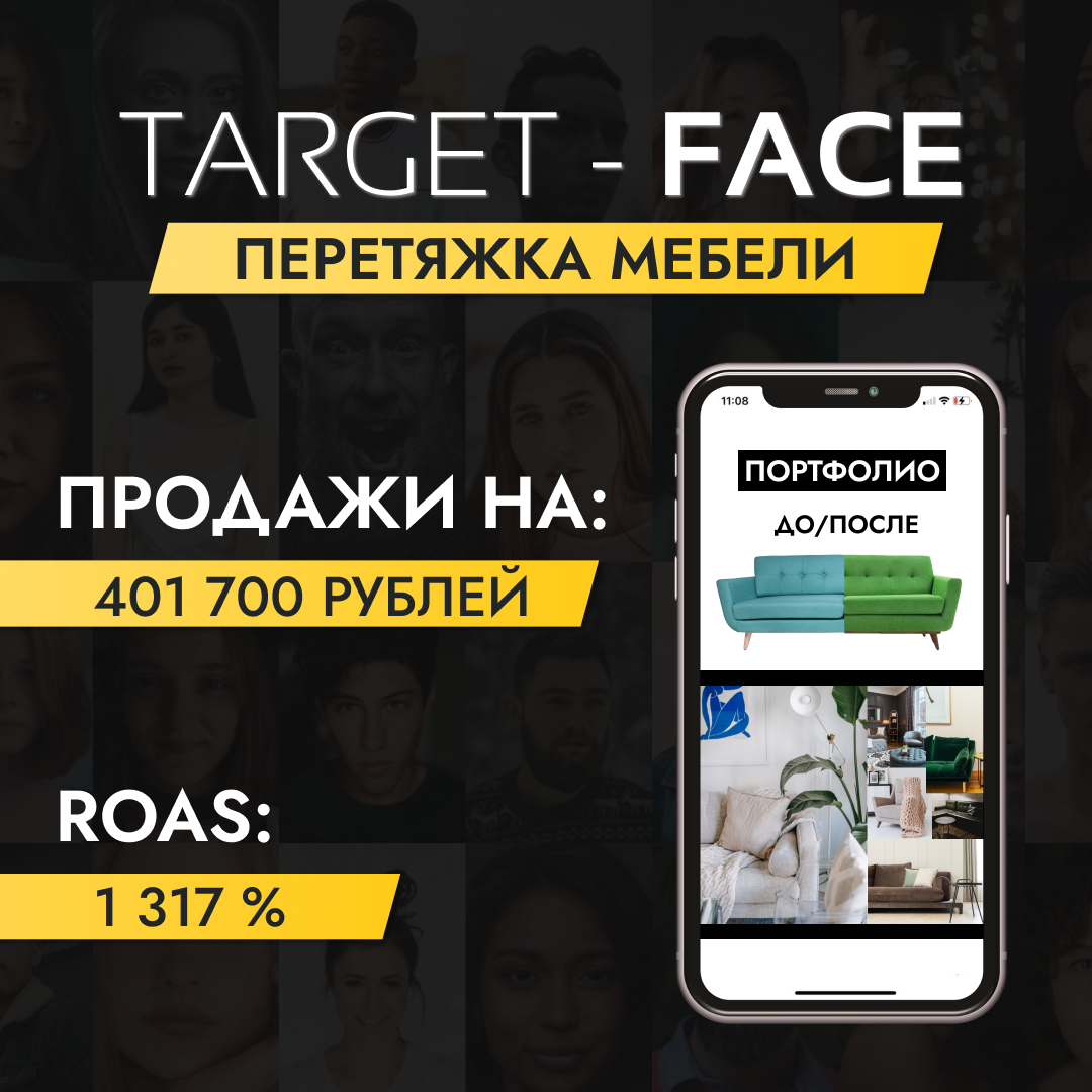 Кейс по таргетированной рекламе для перетяжке мебели