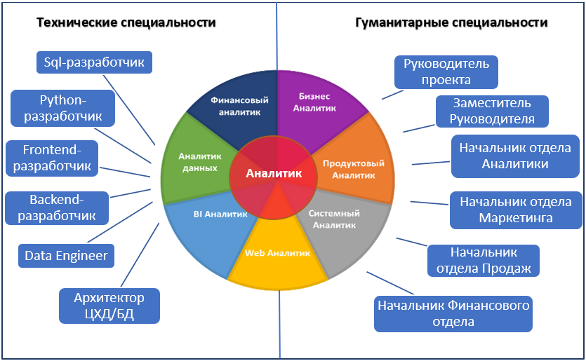 Диаграмма - В какие профессии может перейти Аналитик