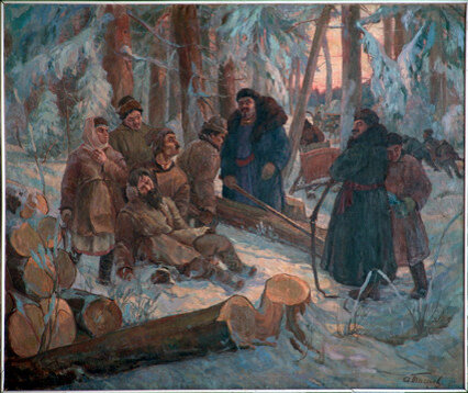  "Лесорубы", худ. Тагаев-Сурбан А.М. Фото: https://otvet.imgsmail.ru/