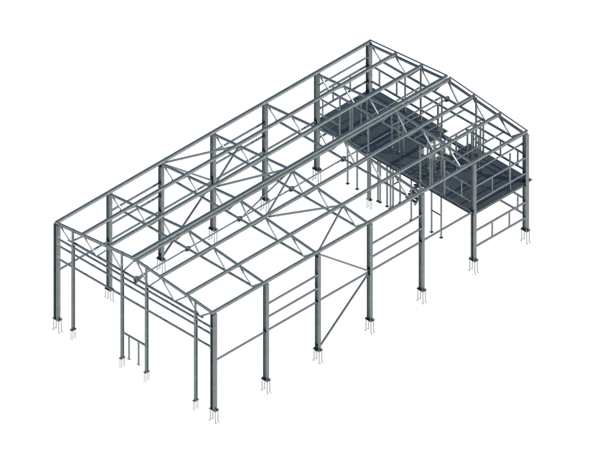 Информационная модель металлического каркаса гаража для с. Улыбино
