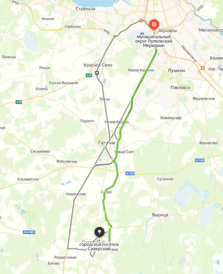 Дорога от КАД