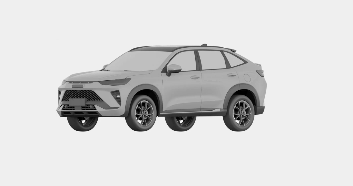     Haval запатентовал в России внешность нового купеобразного кроссовера H6S Изображение: Роспатент