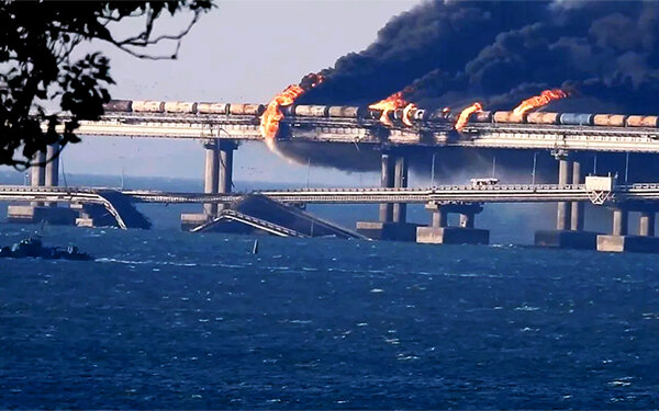 Crimea bridge explosion kills three as Zelensky aide warns blast 'is the beginni