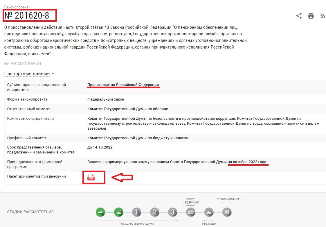 карточка законопроекта № 201620-8 из системы обеспечения законодательной деятельности ГД РФ 