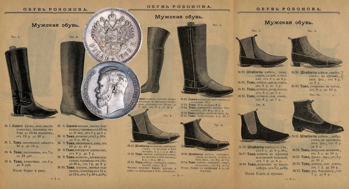 Мужская обувь 1905 года