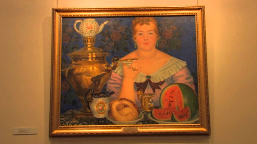 Борис Кустодиев "Купчиха, пьющая чай"