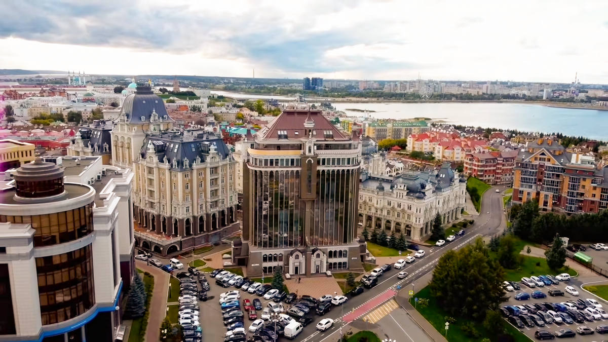 Красивый вид на город.