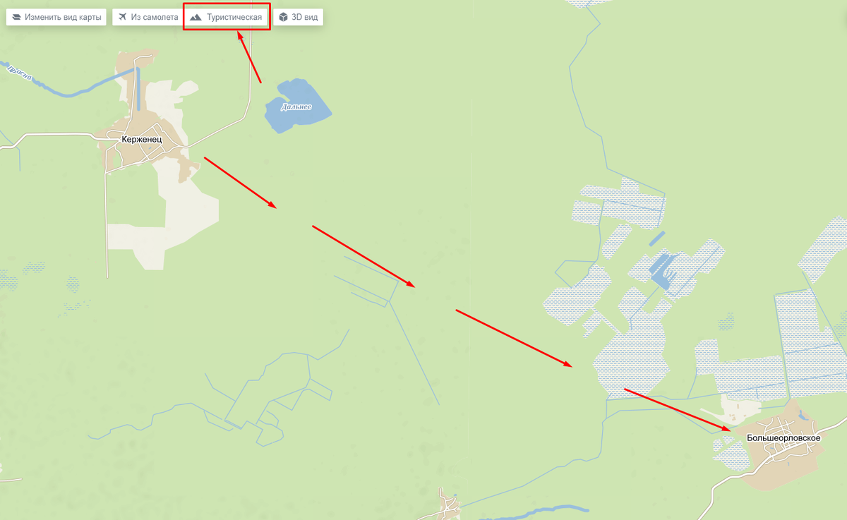 Грубый маршрут предполагаемого движения