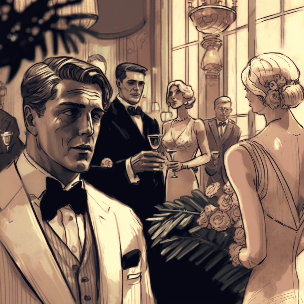 Джей Гэтсби на вечеринке у себя дома 