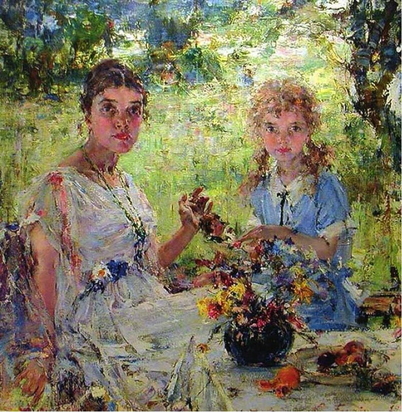 Портрет жены и дочери