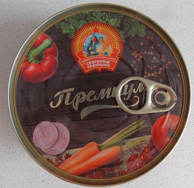 Фото 1. Вид банки с рыбными консервами из которой сделаем сегодня рыбный суп, не уху. Некоторые рыбаки разделяют эти понятия.