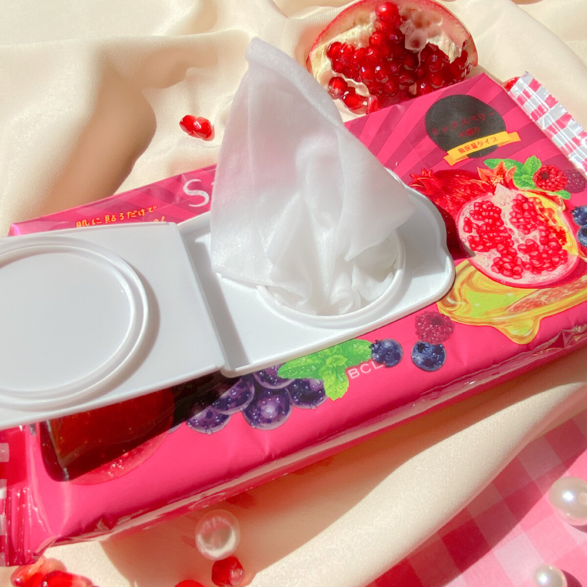 Гранатовая тканева маска для лица с кислотами