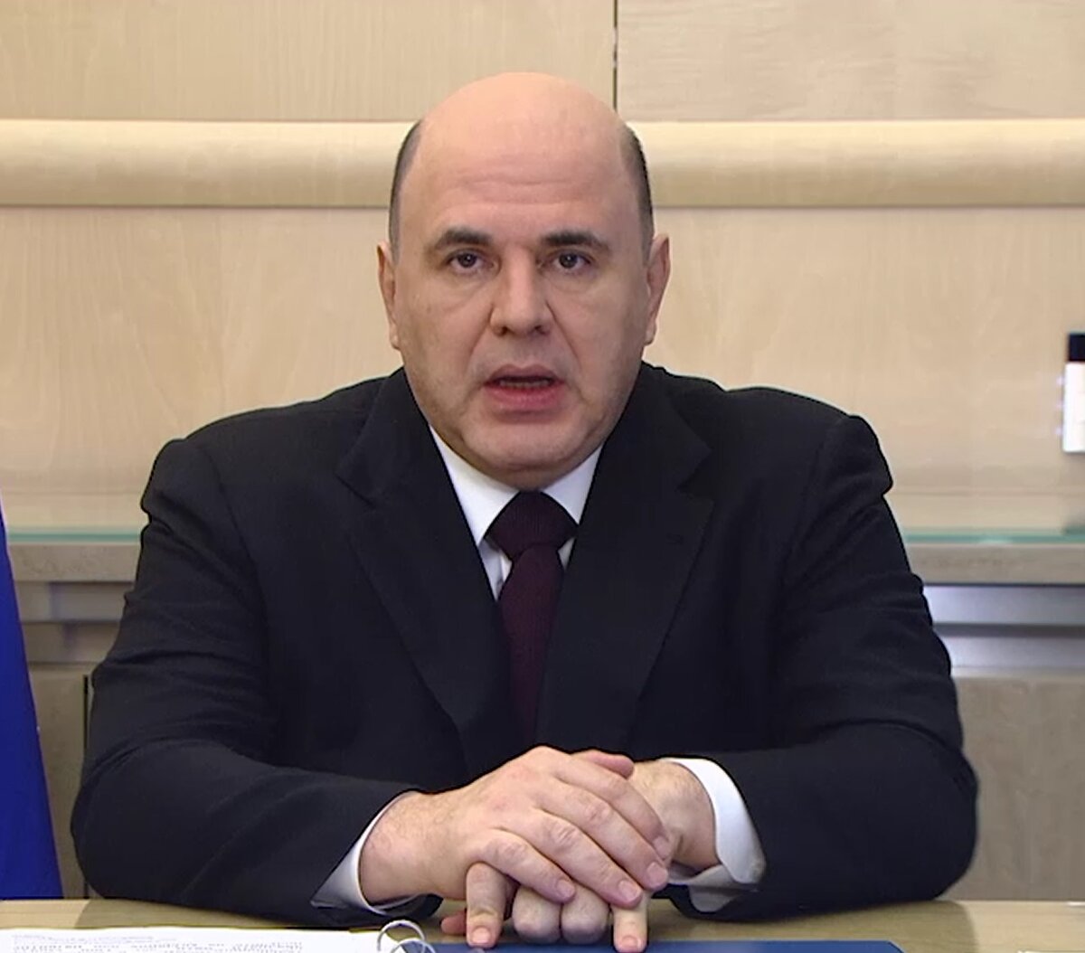 Михаил Мишустин. Заседание Правительства 24.03.2022 года. Скриншот трансляции автора.