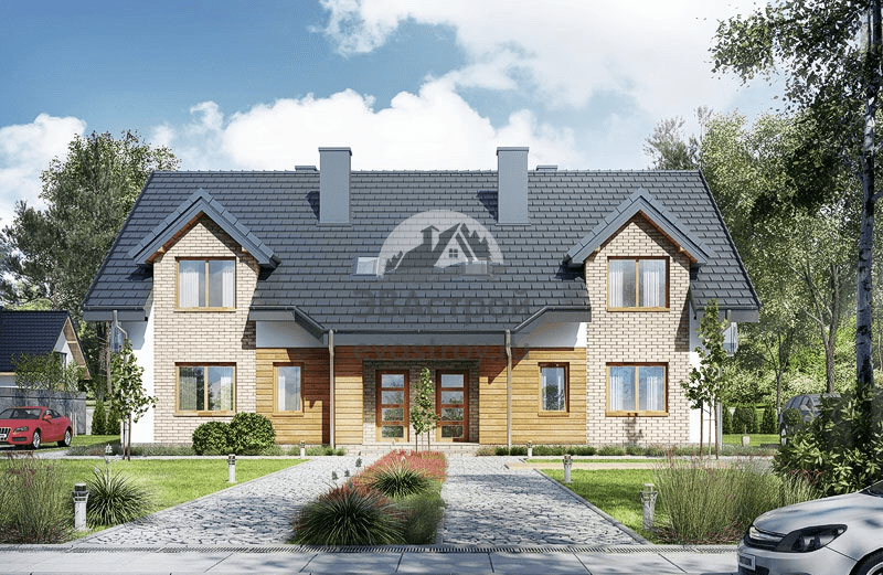Проект таунхауса 150 м2 с мансардой, балконом - 103-23