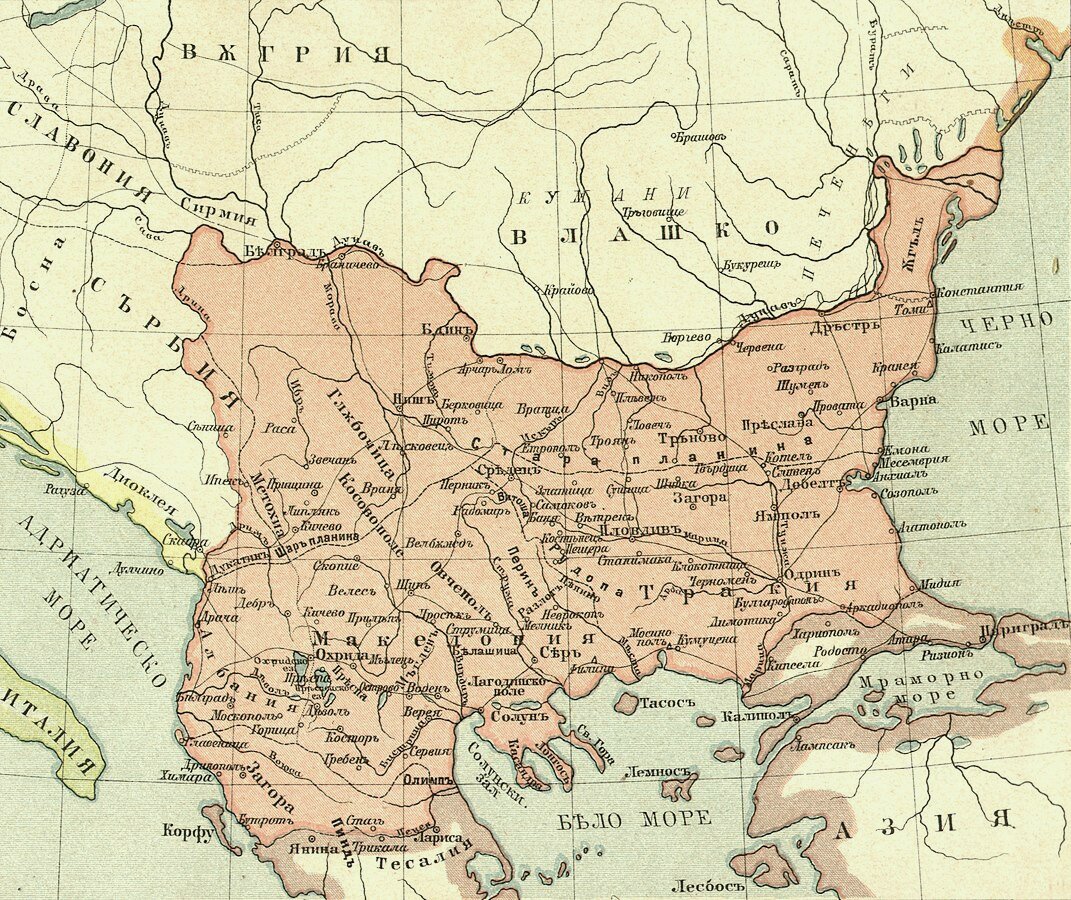 Карта болгарское царство