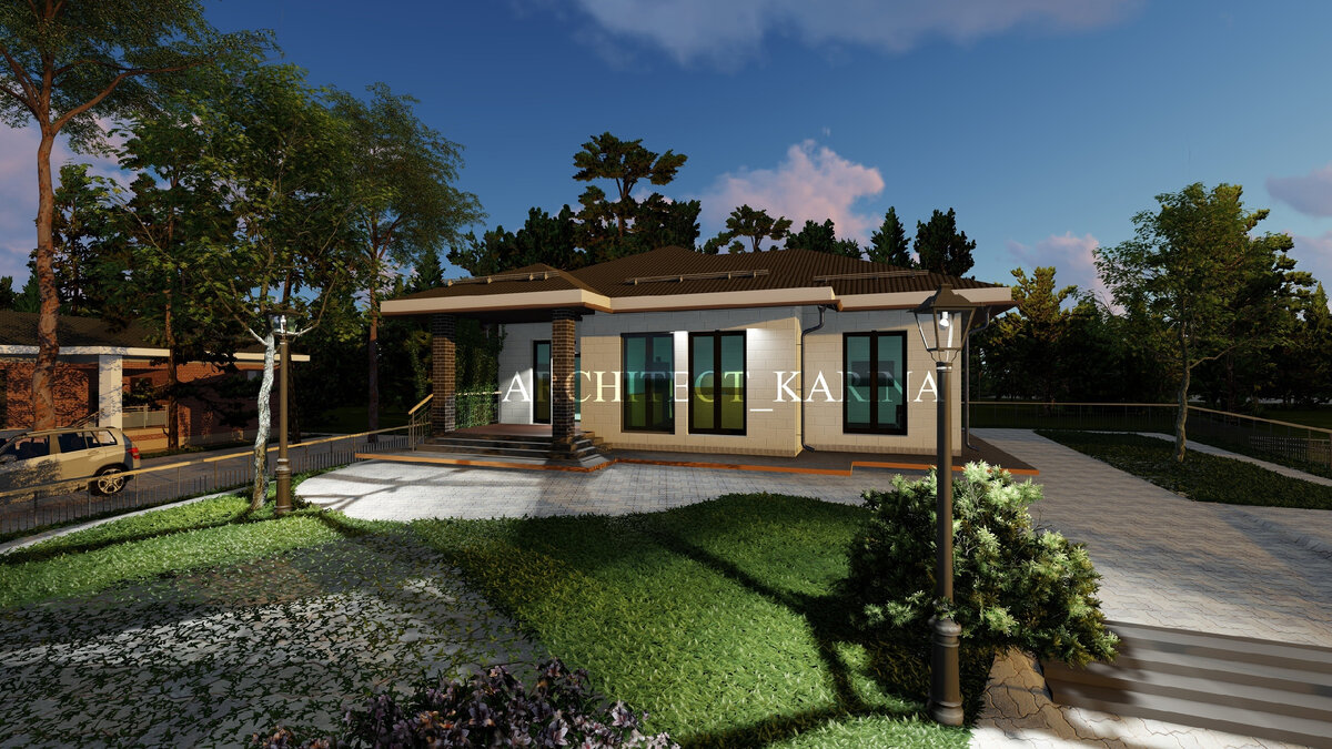 Индивидуальный проект одноэтажного дома из газобетона Bonolit