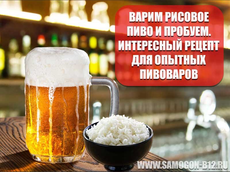 Рисовое пиво для опытных пивоваров.