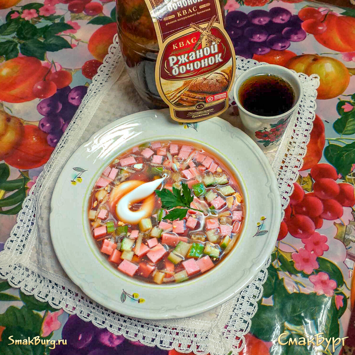 Пикантная и очень ароматная окрошка по-деревенски - её стоит попробовать этим летом!