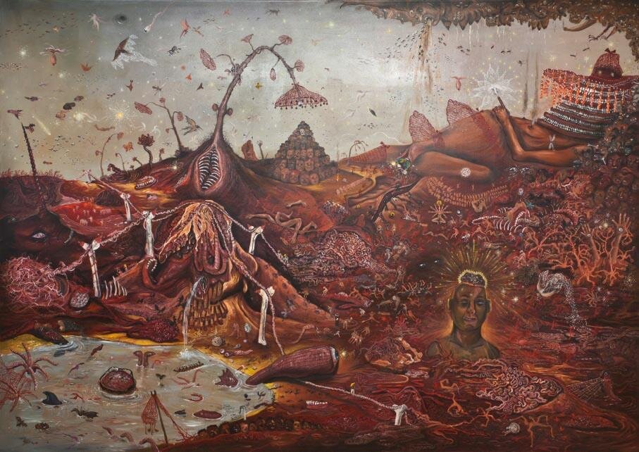Якуб Юлиан Зюлковский, «Бестиарий», 2013, холст, масло, 220 x 310 см, фото с сайта https://culture.pl/ru