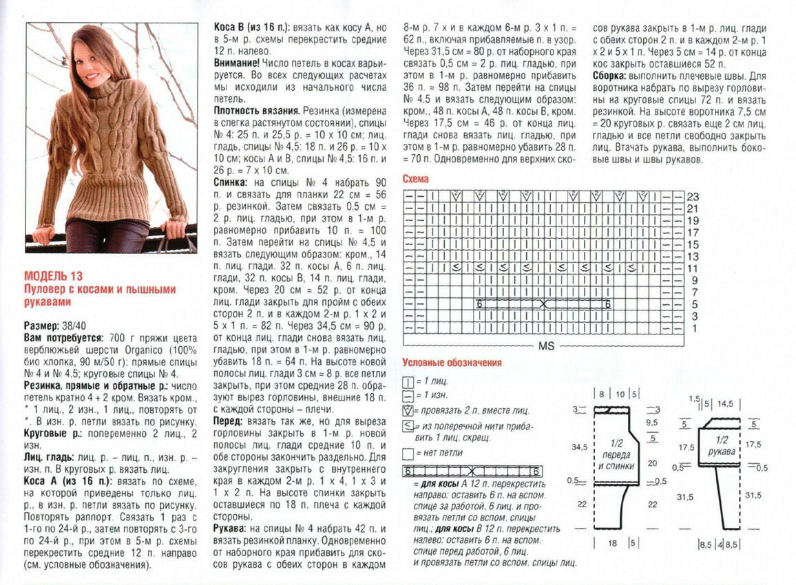 Пуловер женский спицами схемы и описание 2016 Подборка теплых свитеров и джемперов. Описания+схемы. Вязание на спицах - koneva