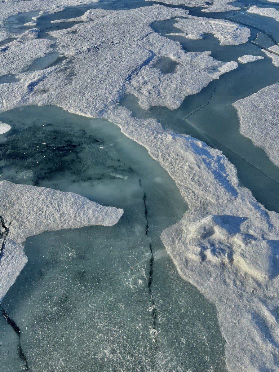 Вид с борта атомного ледокола "Ленин"