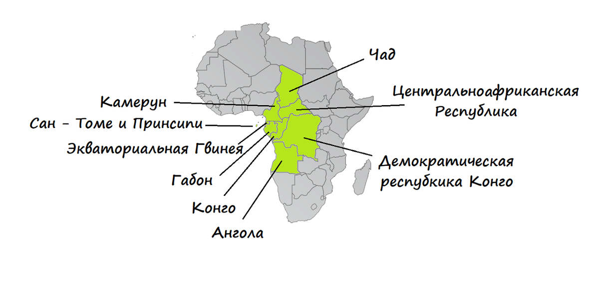 Регионы африки центральная африка. Состав центральной Африки страны. Состав региона центральной Африки. Страны центр Африки. Страны центральной Африки.