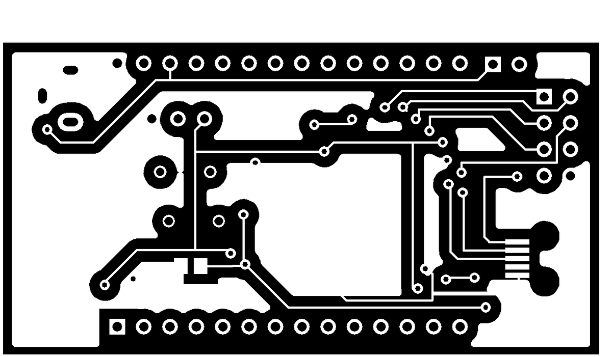 Wizardino Starter нижняя сторона. Ориентация - как должна быть. Разъем для отладчика - справа вверху, USB - справа внизу