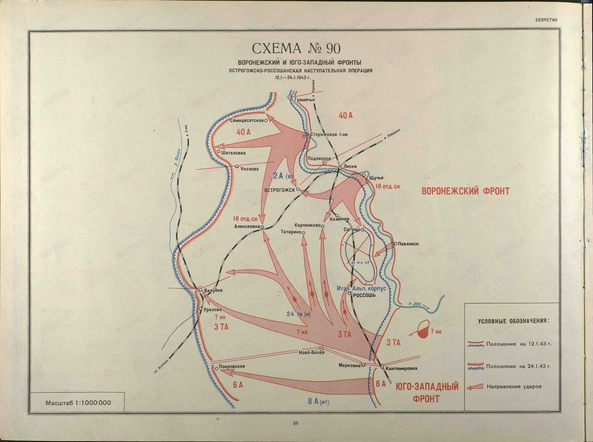 Острогожско россошанская наступательная операция карта