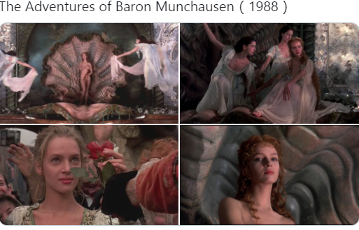 Юная Венера Ума Турман в "Приключениях барона Мюнхгаузена", 1988 г. 