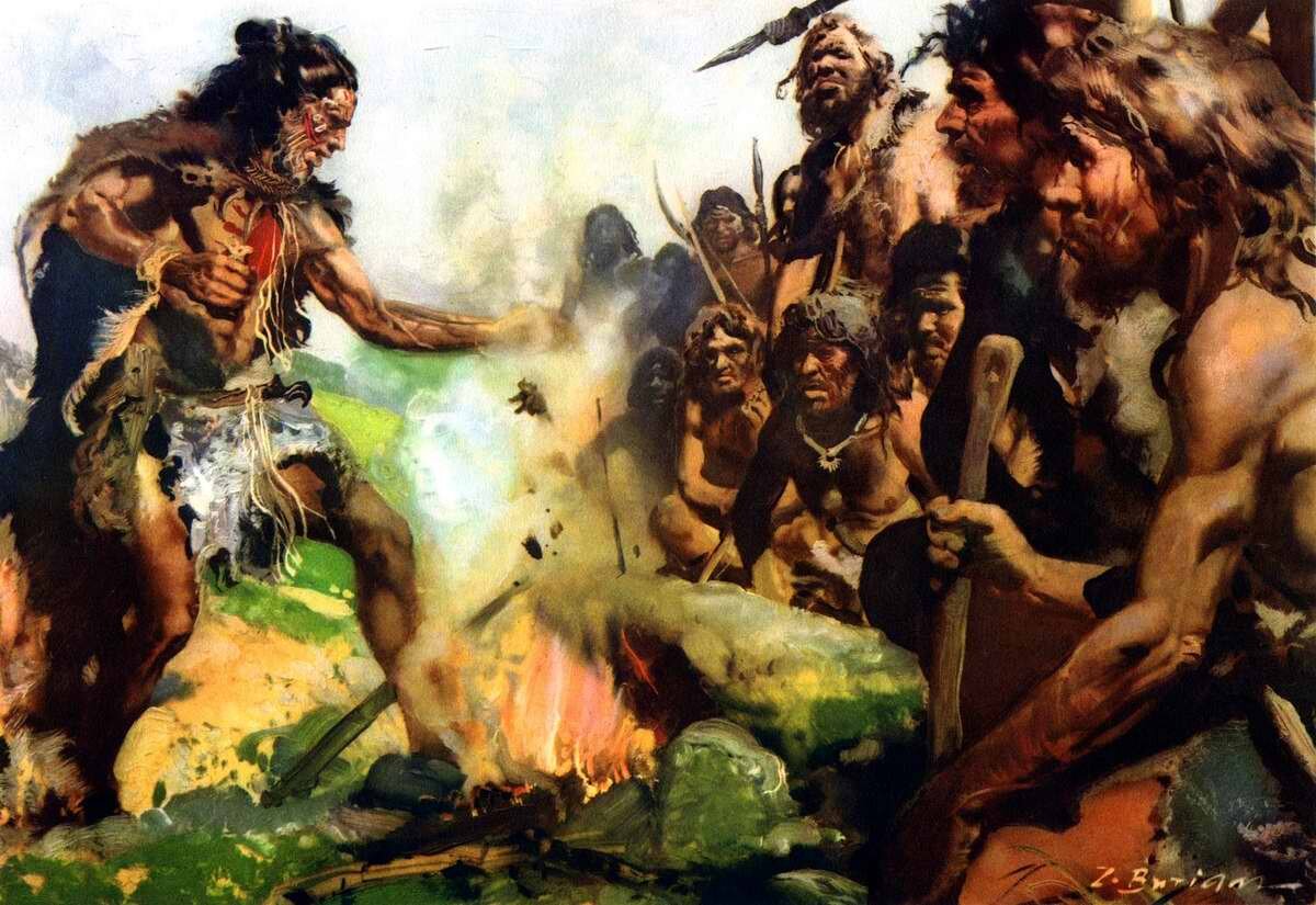 Первобытные люди на иллюстрациях чешского художника Зденека Буриана.