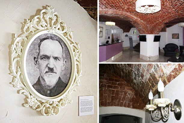 Портрет Шишкина висит сразу при входе. Табличка гласит: «Василий Сергеевич Шишкин (1889-1953) - потомственный купец, предки которого владели двухэтажными  домами на Переславской улице (северная часть проспекта Красной Армии).  Его мать  Глафира Ивановна считалась одной из первых красавиц Посада, а  отец Сергей Михайлович был церковным старостой Храма Рождества Христова  на Александровской (ныне - Карла Маркса). Лишившись имущества после  революции, Василий Сергеевич сначала работал кладовщиком в городской  типографии, а потом торговал в палатке, в народе получившей его имя  «Шишкин». У него было восемь детей, жили они на улице Пархоменко, 3.  Последние годы жизни Шишкин служил церковным сторожем в Ильинском  храме».