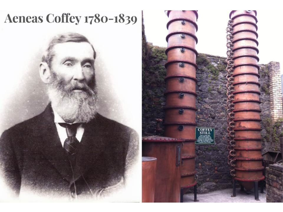 Аэнас Коффи и его колона непрерывной дистилляции, подарили миру и сухие джины и водку в том виде, в котором мы ее сейчас знаем, ну и конечно Scotch Blended Whisky.