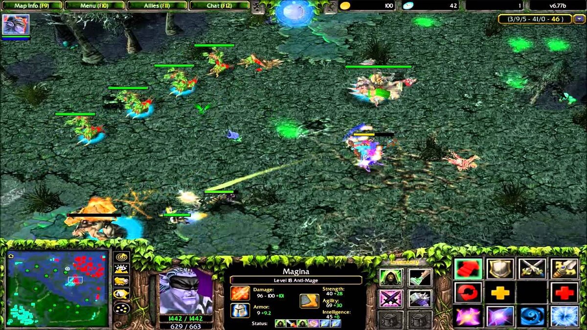 демонстрация геймплея из warcraft 3 - dota 1 (dota allstars)