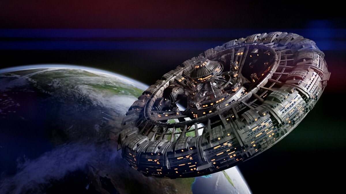 Иллюстрация футуристической космической станции с искусственной гравитацией. Из открытых источников