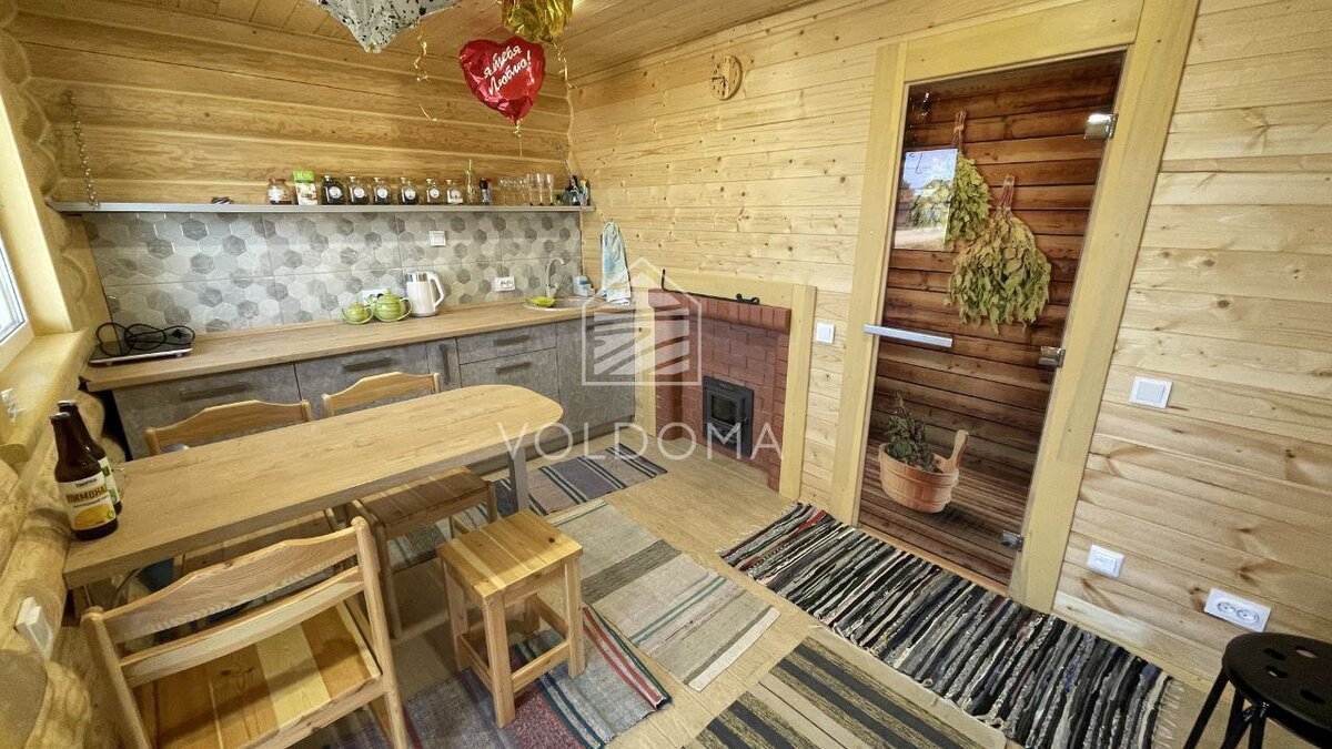 Кухня в бане 4x5 м. Баня по проекту ОБ-1 с сайта voldoma.ru