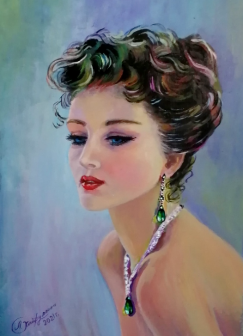 Масло.  Холст. Фото со страницы  автора https://vk.com/id563609197)