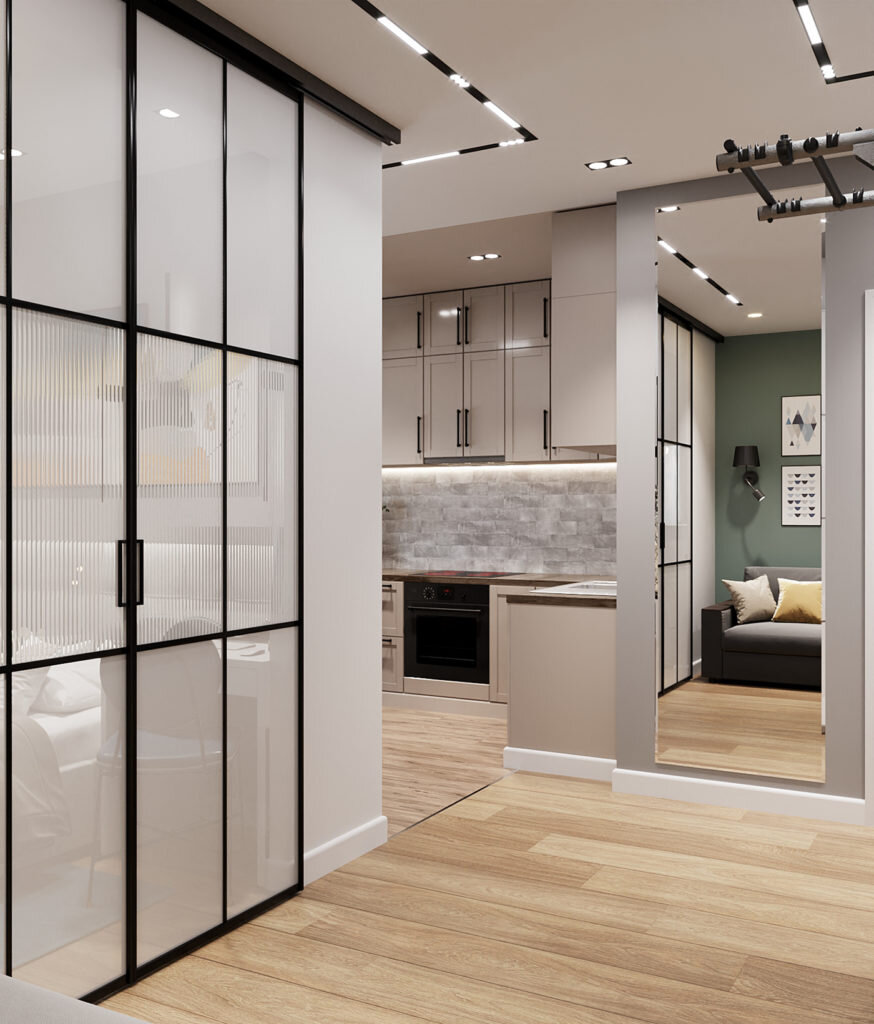 Теплые оттенки и мягкие акценты. Уютная квартира в бежево-серой гамме