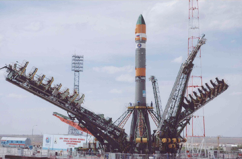 Ракета Р-7 на полигоне Байконур