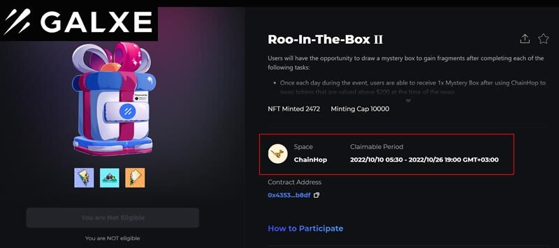 Получаем уникальную NFT от ChainHop - новая компания на площадке GALXE