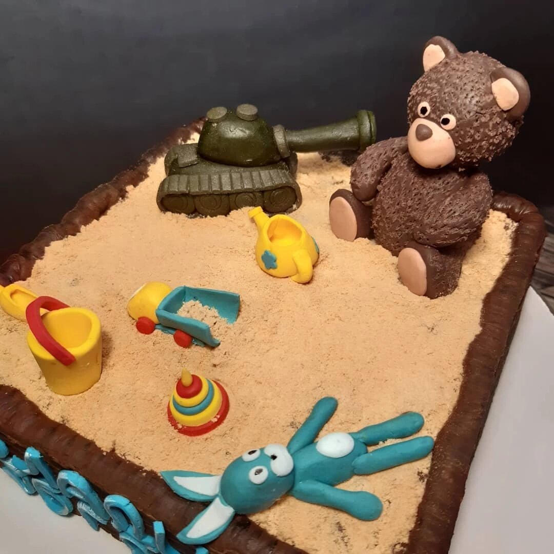 Торт песочница. Фото автора.2020г.