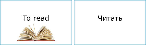 С одной стороны пишем слово на английском и приклеиваем картинку, с другой — перевод на русский. Этот метод хорошо подходит людям с ассоциативным мышлением. В уме вы связываете новое англоязычное понятие и предмет, который оно обозначает.