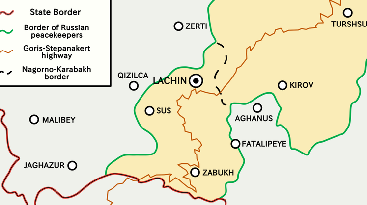    Wikimedia Commons Карта Лачинского коридора в 2020 г.