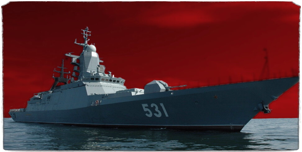 Источник: almaz-kb.ru. На фото корвет проекта 20380, оснащённый ВПУ ЗРК "Редут". Вероятно, в будущем будет оснащён УКСК-М, что позволит ему применять "тяжёлое" ударное вооружение по типу "Калибров". С заменой ВПУ корвет частично догонит своего собрата, проект 20385.
